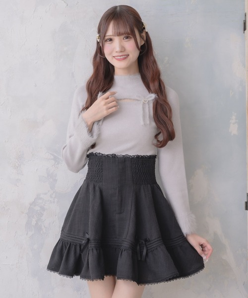 couture BY ROJITA(クチュールバイロジータ)の「リボン付ウエストシャーリングスカート(スカート・レディース・ブラック/その他/ベージュ・FREE)」の22枚目の写真