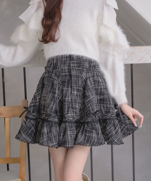 セール】リボン付ウエストシャーリングスカート（スカート）｜couture