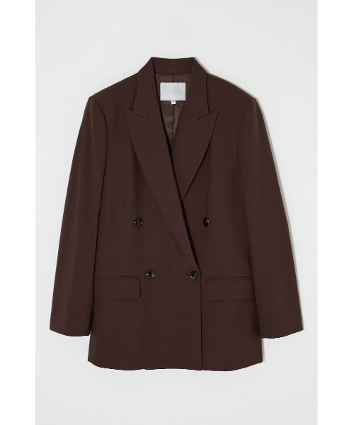MOUSSY（マウジー）の「DOUBLE BREASTED ブレザー（テーラードジャケット・レディース・ネイビー/ブラウン・FREE）」の3枚目の写真