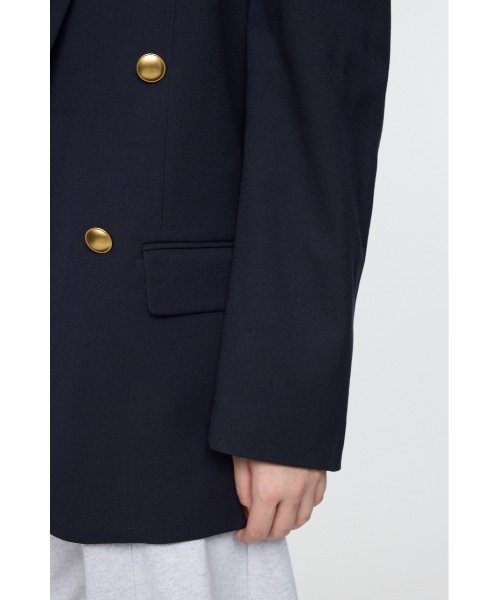 MOUSSY（マウジー）の「DOUBLE BREASTED ブレザー（テーラードジャケット・レディース・ネイビー/ブラウン・FREE）」の14枚目の写真
