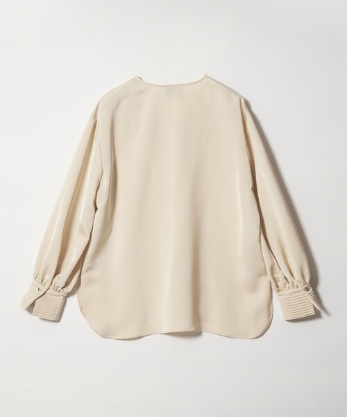 サテン Vネック ブラウス ‐ウォッシャブル‐（シャツ/ブラウス