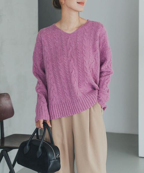 ハミルトンウールアラン柄プルオ-バー（ニット/セーター）｜URBAN