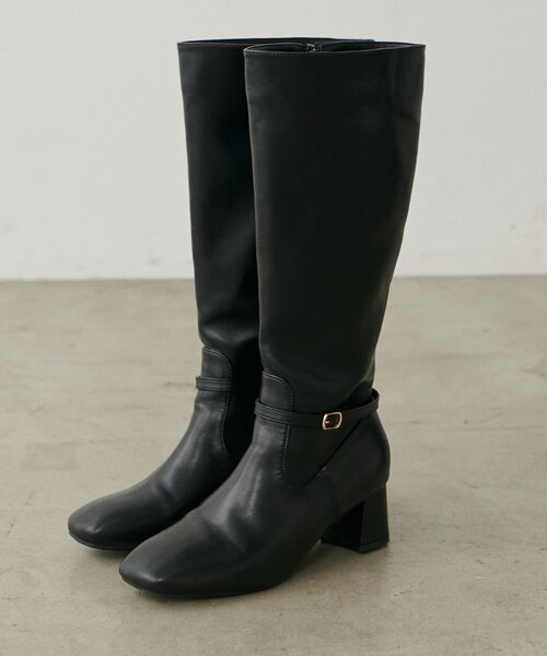 natural couture（ナチュラルクチュール）の「ベルトデザインロングブーツ（ブーツ・レディース・ブラウン/ブラック・MEDIUM/LARGE）」の6枚目の写真
