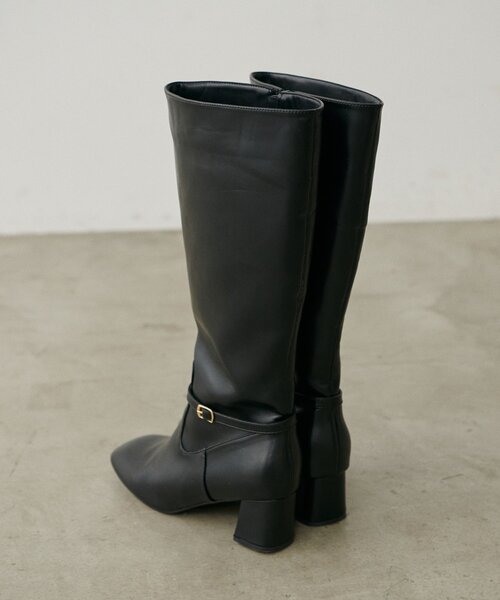 natural couture（ナチュラルクチュール）の「ベルトデザインロングブーツ（ブーツ・レディース・ブラウン/ブラック・MEDIUM/LARGE）」の7枚目の写真