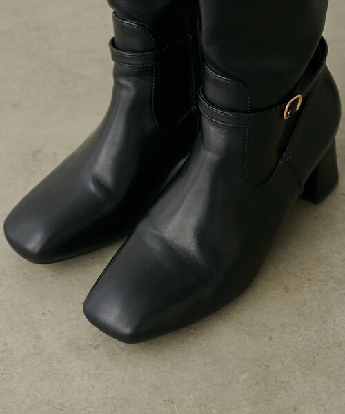 natural couture（ナチュラルクチュール）の「ベルトデザインロングブーツ（ブーツ・レディース・ブラウン/ブラック・MEDIUM/LARGE）」の9枚目の写真