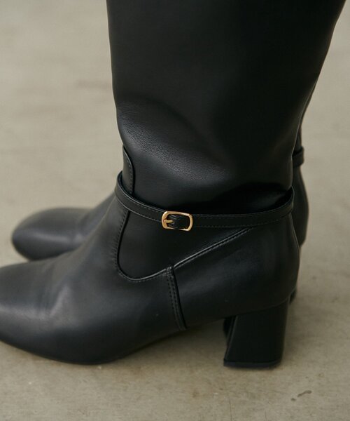 natural couture（ナチュラルクチュール）の「ベルトデザインロングブーツ（ブーツ・レディース・ブラウン/ブラック・MEDIUM/LARGE）」の10枚目の写真