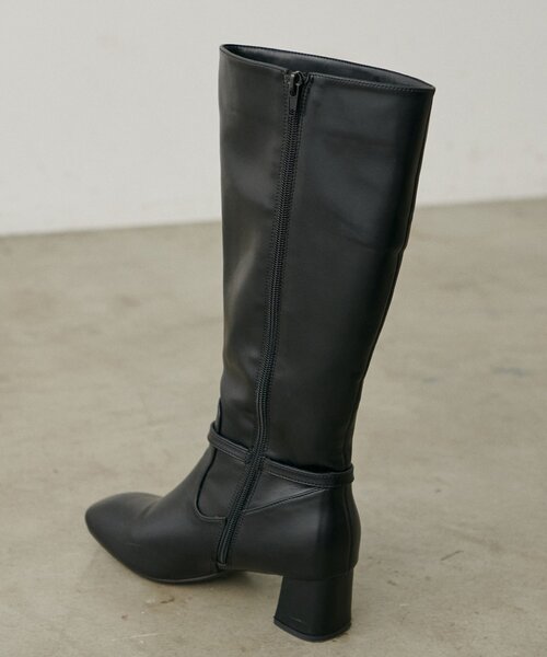 natural couture（ナチュラルクチュール）の「ベルトデザインロングブーツ（ブーツ・レディース・ブラウン/ブラック・MEDIUM/LARGE）」の11枚目の写真