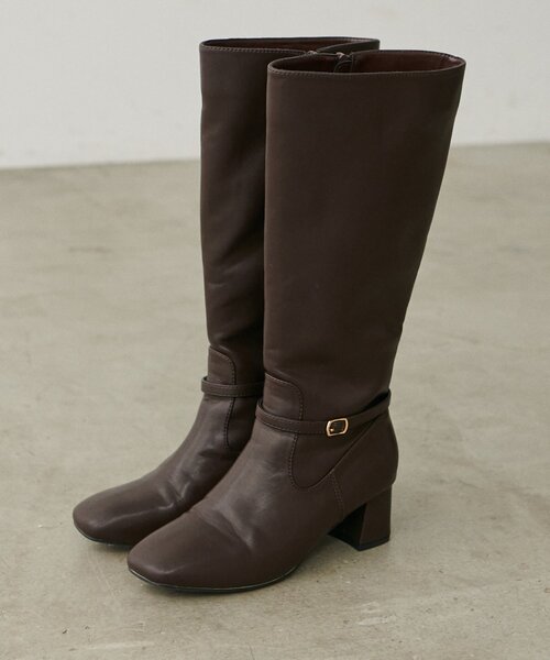 natural couture（ナチュラルクチュール）の「ベルトデザインロングブーツ（ブーツ・レディース・ブラウン/ブラック・MEDIUM/LARGE）」の15枚目の写真