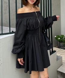 MA-1オフショルロングスリーブミニワンピース 秋服 冬服