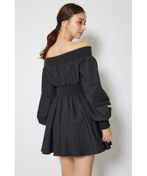 rienda(リエンダ)の「MA-1オフショルロングスリーブミニワンピース 秋服 冬服(ワンピース・レディース・ブラウン/アイボリー/ブラック・MEDIUM/SMALL)」の13枚目の写真