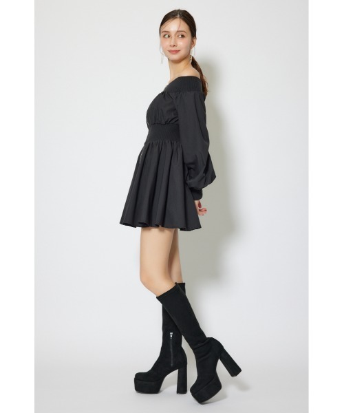rienda(リエンダ)の「MA-1オフショルロングスリーブミニワンピース 秋服 冬服(ワンピース・レディース・ブラウン/アイボリー/ブラック・MEDIUM/SMALL)」の16枚目の写真