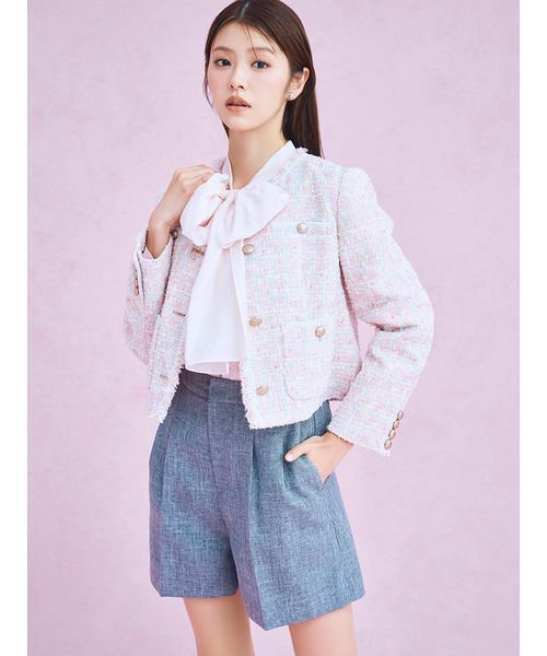 CELFORD(セルフォード)の「ビッグリボンセミシアーブラウス(シャツ/ブラウス・レディース・オフホワイト/ライトピンク/ミント・F)」の6枚目の写真