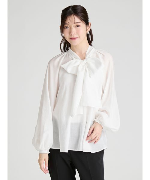 CELFORD(セルフォード)の「ビッグリボンセミシアーブラウス(シャツ/ブラウス・レディース・オフホワイト/ライトピンク/ミント・F)」の7枚目の写真