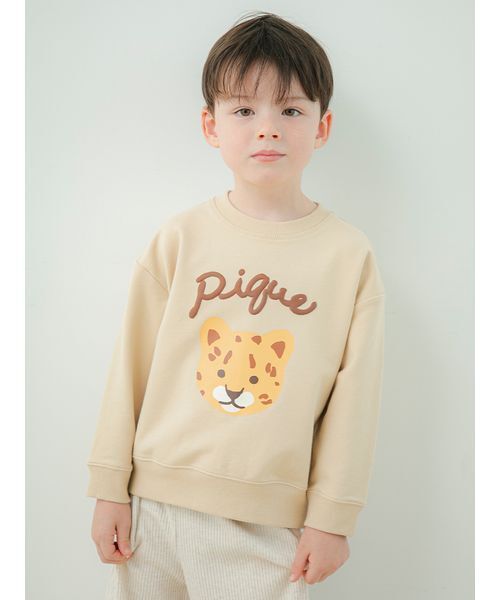 gelato pique(ジェラートピケ)の「【KIDS】裏毛ワンポイントプルオーバー(スウェット・キッズ・ベージュ/ネイビー/ピンク・120/110/100/90)」の1枚目の写真