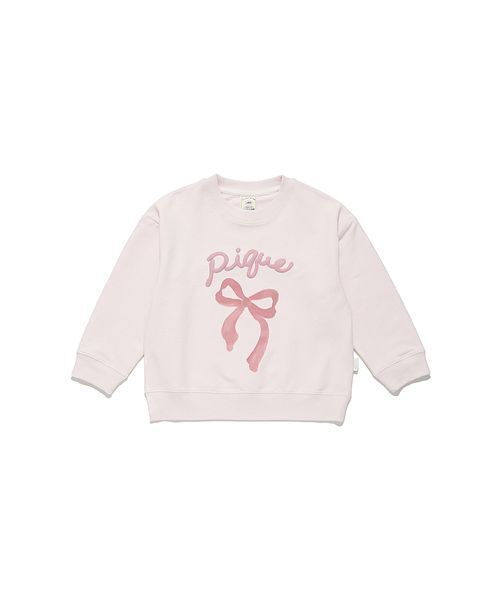 gelato pique(ジェラートピケ)の「【KIDS】裏毛ワンポイントプルオーバー(スウェット・キッズ・ベージュ/ネイビー/ピンク・120/110/100/90)」の5枚目の写真