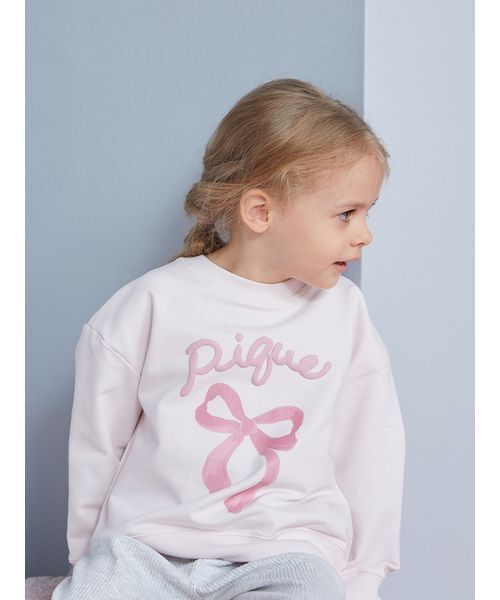 gelato pique(ジェラートピケ)の「【KIDS】裏毛ワンポイントプルオーバー(スウェット・キッズ・ベージュ/ネイビー/ピンク・120/110/100/90)」の14枚目の写真
