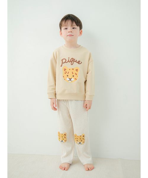 gelato pique(ジェラートピケ)の「【KIDS】裏毛ワンポイントプルオーバー(スウェット・キッズ・ベージュ/ネイビー/ピンク・120/110/100/90)」の17枚目の写真