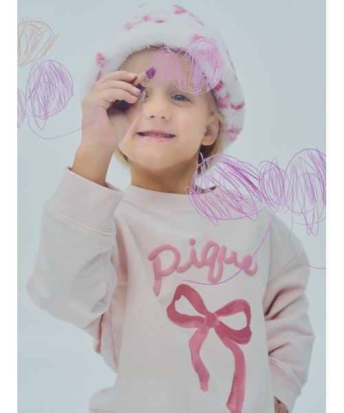 gelato pique(ジェラートピケ)の「【KIDS】裏毛ワンポイントプルオーバー(スウェット・キッズ・ベージュ/ネイビー/ピンク・120/110/100/90)」の20枚目の写真