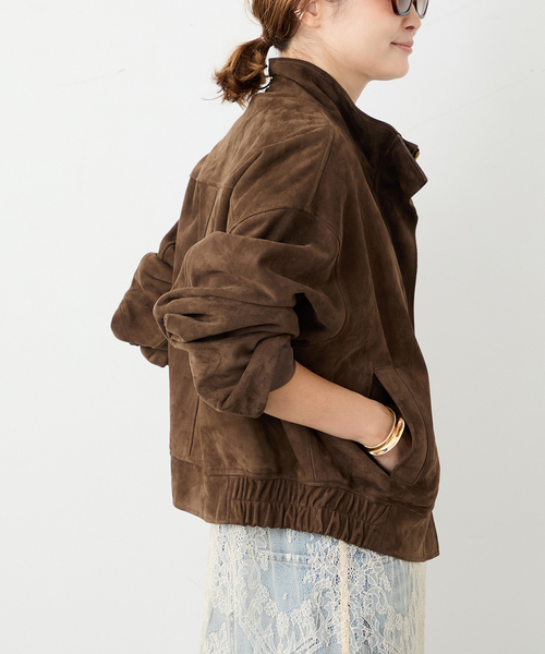 Suede Cropped ブルゾン（ライダースジャケット）｜Deuxieme Classe