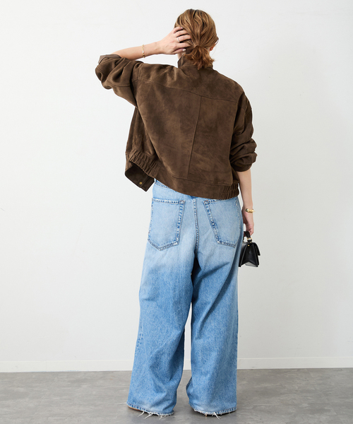 Deuxieme Classe(ドゥーズィエムクラス)の「*Suede Cropped ブルゾン(ライダースジャケット・レディース・ウッド・FREE)」の4枚目の写真