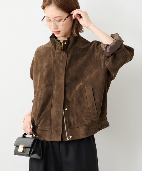 Deuxieme Classe(ドゥーズィエムクラス)の「*Suede Cropped ブルゾン(ライダースジャケット・レディース・ウッド・FREE)」の12枚目の写真