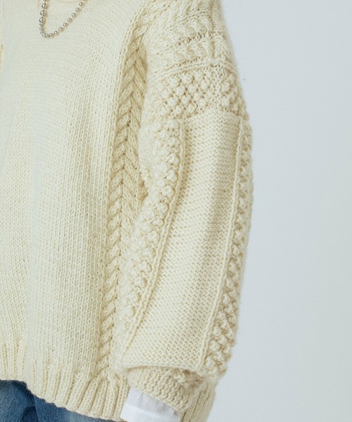 ROSE BUD（ローズバッド）の「NEPAL MOTIF KNIT（ニット/セーター・レディース・オフホワイト/ブラウン・ONE SIZE）」の15枚目の写真