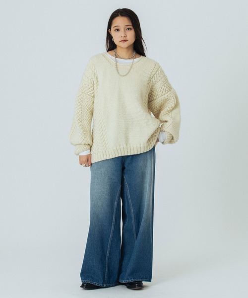 ROSE BUD（ローズバッド）の「NEPAL MOTIF KNIT（ニット/セーター・レディース・オフホワイト/ブラウン・ONE SIZE）」の18枚目の写真