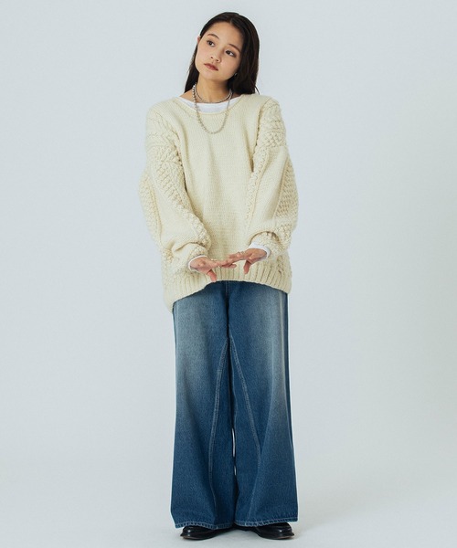 ROSE BUD（ローズバッド）の「NEPAL MOTIF KNIT（ニット/セーター・レディース・オフホワイト/ブラウン・ONE SIZE）」の19枚目の写真