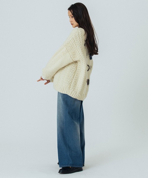 ROSE BUD（ローズバッド）の「NEPAL MOTIF KNIT（ニット/セーター・レディース・オフホワイト/ブラウン・ONE SIZE）」の22枚目の写真