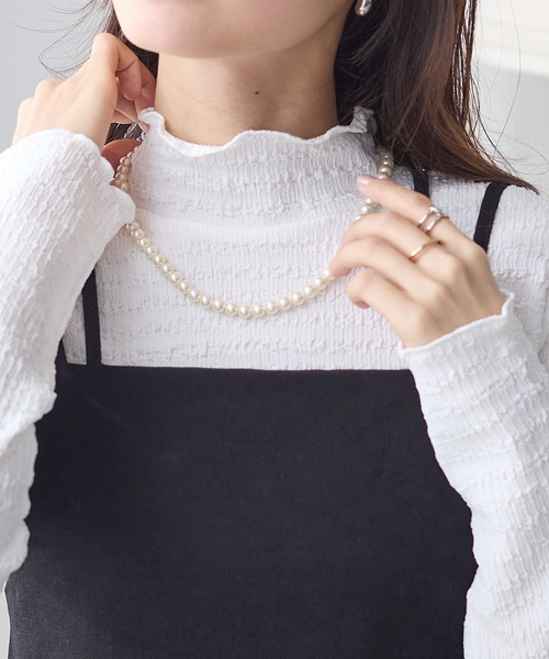ReDial(リダイアル)の「シャーリングジャカードプルオーバー(Tシャツ/カットソー・レディース・ボルドー/ホワイト/パープル/ブラック・LL/L/M)」の10枚目の写真
