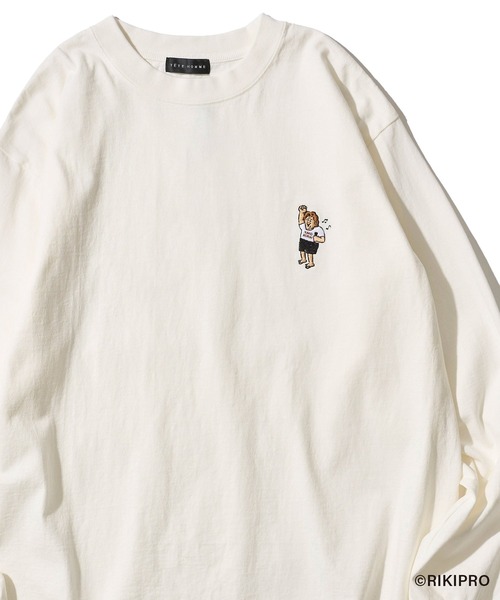 TETE HOMME(テットオム)の「【ゆる~い長州さん】カラオケ刺繍ロンT(Tシャツ/カットソー・メンズ・ブラック/ホワイト・MEDIUM/LARGE)」の1枚目の写真