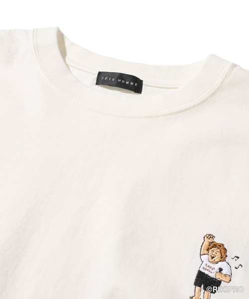 TETE HOMME(テットオム)の「【ゆる~い長州さん】カラオケ刺繍ロンT(Tシャツ/カットソー・メンズ・ブラック/ホワイト・MEDIUM/LARGE)」の7枚目の写真