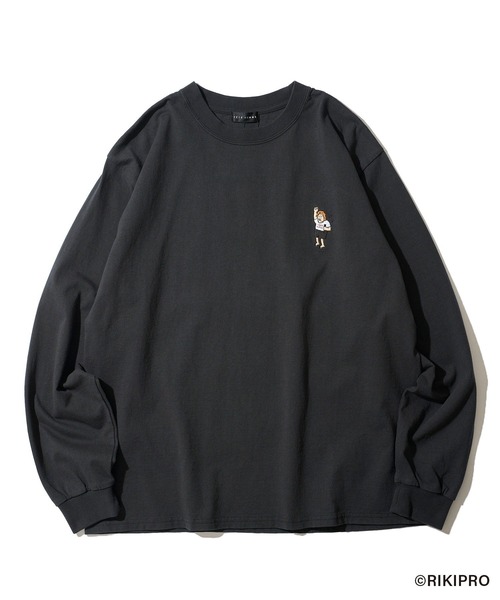 TETE HOMME(テットオム)の「【ゆる~い長州さん】カラオケ刺繍ロンT(Tシャツ/カットソー・メンズ・ブラック/ホワイト・MEDIUM/LARGE)」の5枚目の写真
