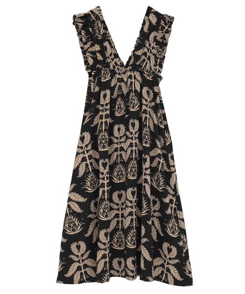 ESCAR（エスカー）の「■ESCAR ボタニカルptフリルエプロンワンピース（ワンピース・レディース・ブラウン/ブラック・FREE）」の14枚目の写真