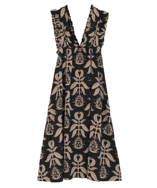 ESCAR（エスカー）の「■ESCAR ボタニカルptフリルエプロンワンピース（ワンピース・レディース・ブラウン/ブラック・FREE）」の15枚目の写真