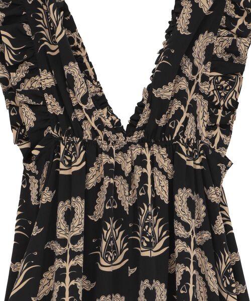 ESCAR（エスカー）の「■ESCAR ボタニカルptフリルエプロンワンピース（ワンピース・レディース・ブラウン/ブラック・FREE）」の16枚目の写真