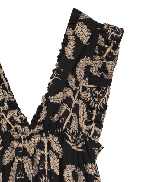 ESCAR（エスカー）の「■ESCAR ボタニカルptフリルエプロンワンピース（ワンピース・レディース・ブラウン/ブラック・FREE）」の17枚目の写真