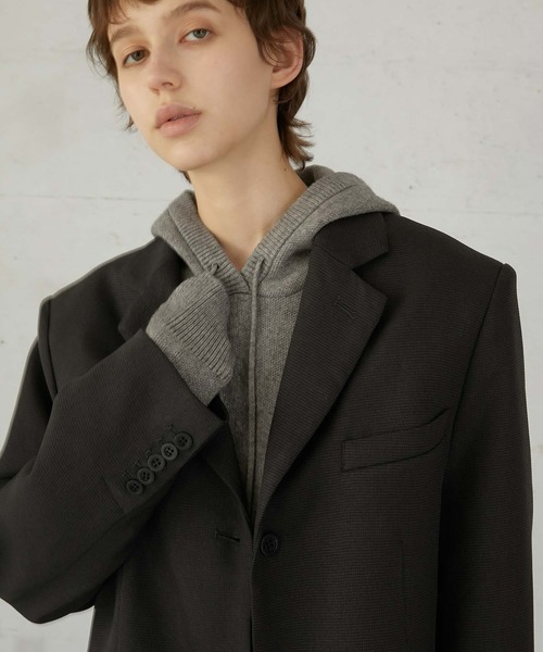 ラポドゥジェム　ジャケット LA PEAU DE GEM】check single breasted jacket/チェックシングル