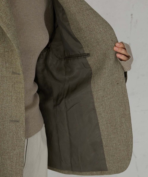 LA PEAU DE GEM】check single breasted jacket/チェックシングル