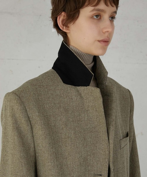 セール】【LA PEAU DE GEM】check single breasted jacket/チェック