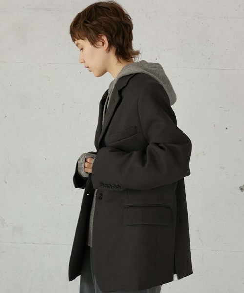 LA PEAU DE GEM】check single breasted jacket/チェックシングル