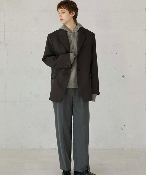 LA PEAU DE GEM】check single breasted jacket/チェックシングル