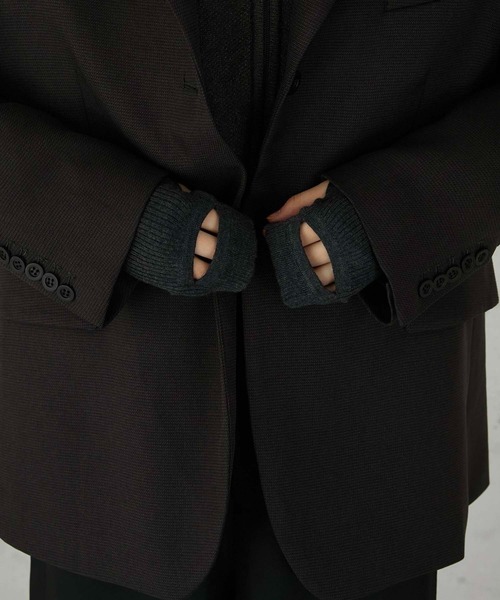 LA PEAU DE GEM】check single breasted jacket/チェックシングル