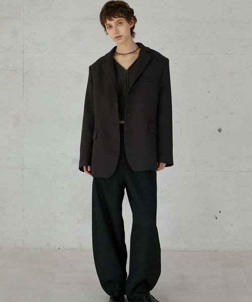 LA PEAU DE GEM】check single breasted jacket/チェックシングル