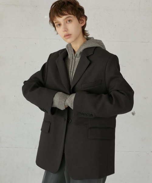 LA PEAU DE GEM】check single breasted jacket/チェックシングル