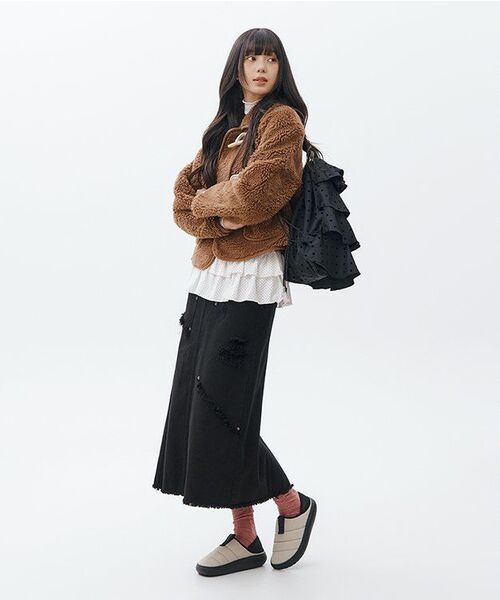 RONRON（ロンロン）の「DUMBLE SHORT DUFFLE MUSTANG JACKET BROWN（ムートンコート・レディース・その他・FREE）」の9枚目の写真