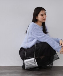 OPAQUE.CLIP | シャイニー合皮スクエアデザインチェーンミニショルダーバッグ(ショルダーバッグ)