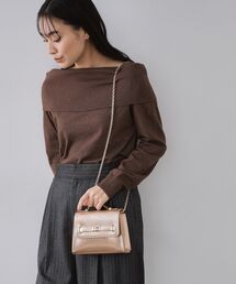 OPAQUE.CLIP | シャイニー合皮スクエアデザインチェーンミニショルダーバッグ(ショルダーバッグ)