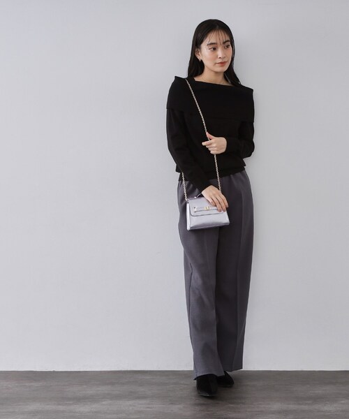 OPAQUE.CLIP（オペークドットクリップ）の「シャイニー合皮スクエアデザインチェーンミニショルダーバッグ（ショルダーバッグ・レディース・ピンクゴールド/シルバー系その他/シルバー/ベビーピンク・00）」の12枚目の写真