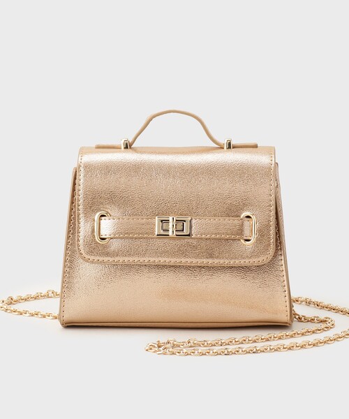 OPAQUE.CLIP（オペークドットクリップ）の「シャイニー合皮スクエアデザインチェーンミニショルダーバッグ（ショルダーバッグ・レディース・ピンクゴールド/シルバー系その他/シルバー/ベビーピンク・00）」の13枚目の写真